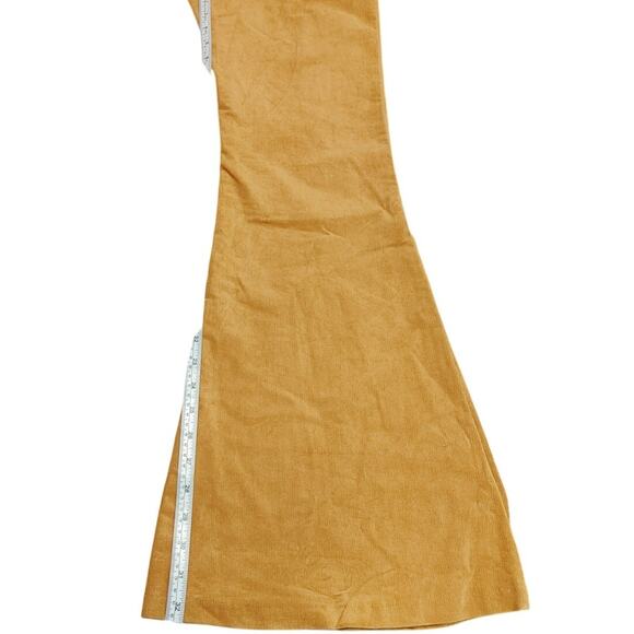 TCEC Corduroy Pants Flared Button Detail Elastic Waist Pull On Brown Womens M - Picture 7 of 7